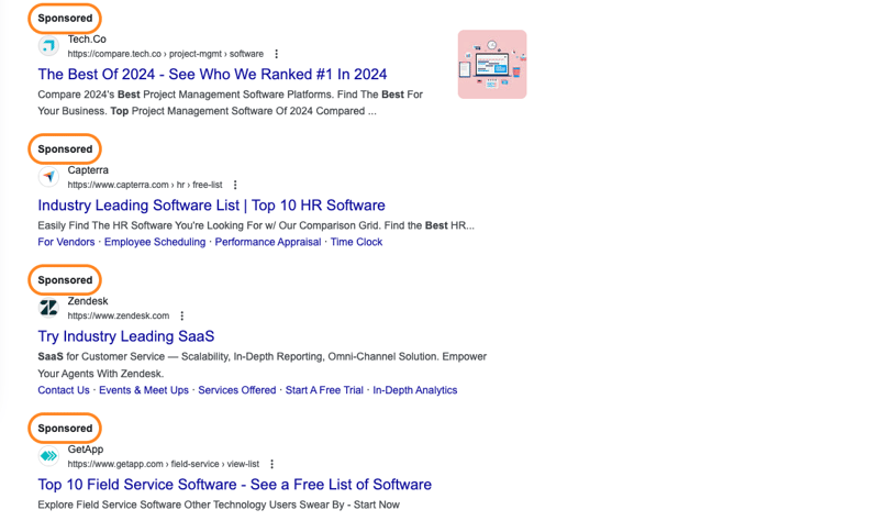 Featured Snippet Ad Example