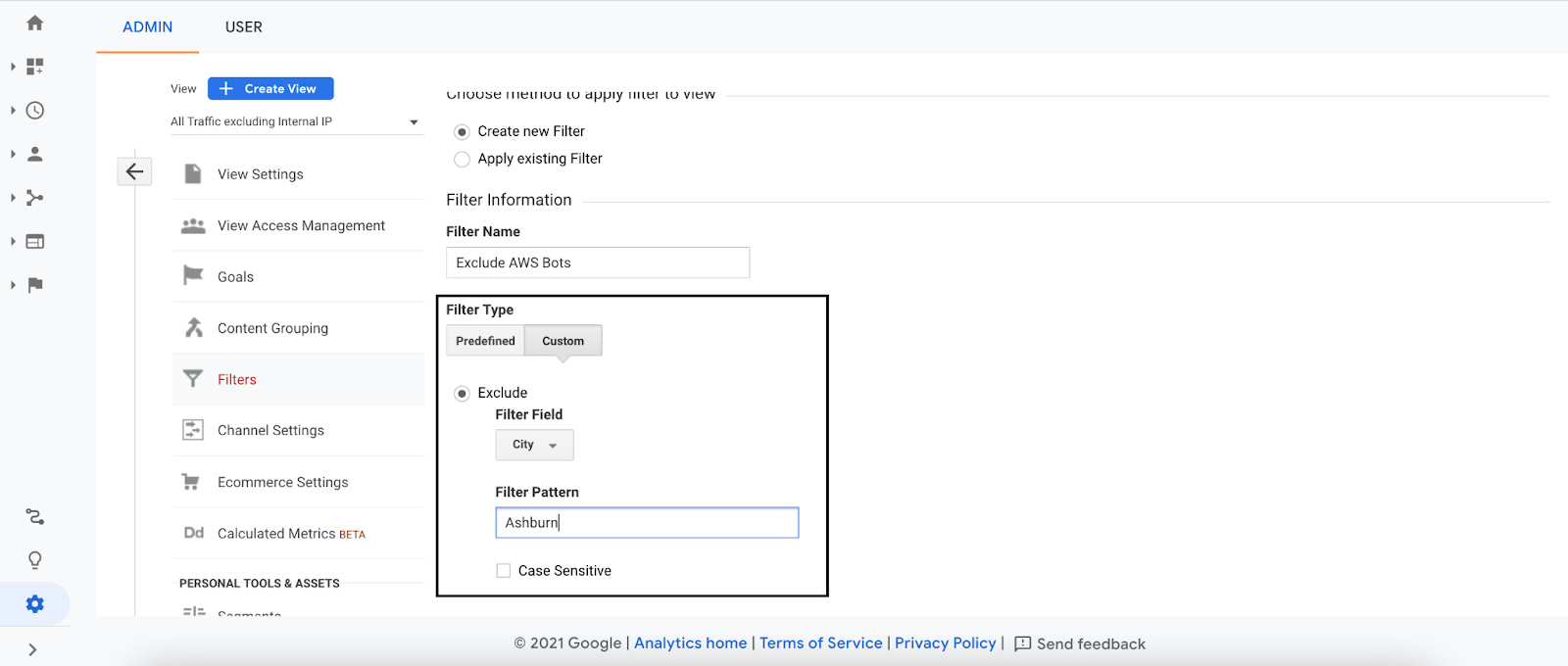 filtering known AWS spam in google analytics