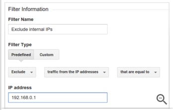 filtering an internal IP address in google analytics